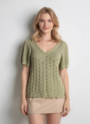 Top mâneci scurte mâneci scurte verde ONLY femeie