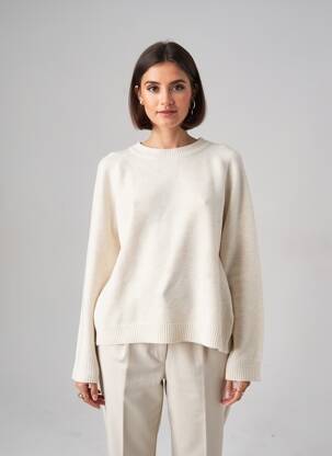 Pulover croială dreaptă mâneci lungi bej VERO MODA femeie