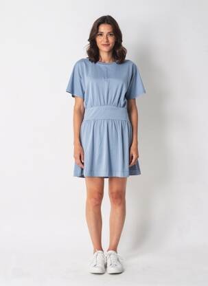 Rochie scurtă mâneci scurte mâneci scurte albastru PEPE JEANS femeie