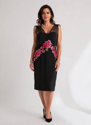 Rochie midi fără mâneci fără mâneci negru JOSEPH RIBKOFF femeie