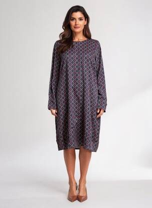 Rochie midi croială fluidă mâneci lungi albastru LA FEE MARABOUTEE femeie