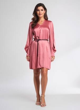 Rochie scurtă mâneci lungi mâneci lungi roz PENNYBLACK femeie