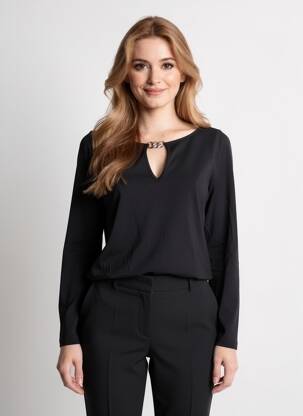 Top mâneci lungi mâneci lungi negru NATHALIE CHAIZE femeie