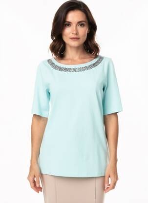 Tricou elasticitate mâneci scurte albastru BETTY BARCLAY femeie