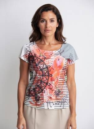 Tricou elasticitate mâneci scurte portocalie EROKE femeie