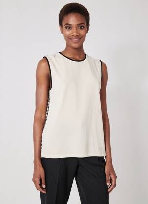 Top elasticitate fără mâneci bej TRICOT CHIC femeie