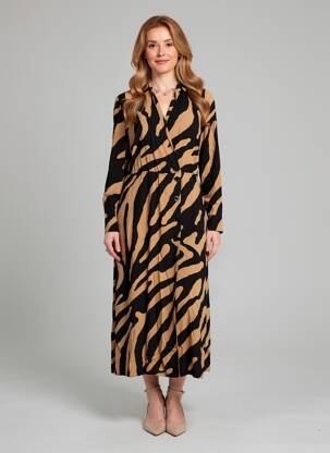 Rochie lungă mâneci lungi mâneci lungi bej PENNYBLACK femeie