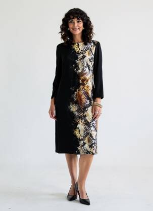 Rochie midi mâneci 3/4 mâneci 3/4 negru JOSEPH RIBKOFF femeie