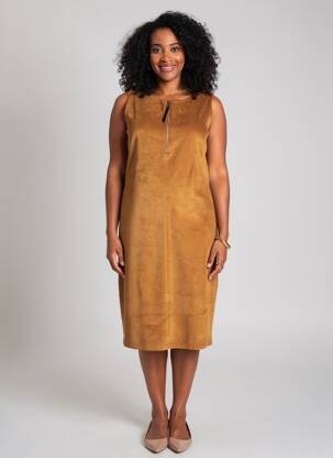 Rochie midi fără mâneci fără mâneci bej JOSEPH RIBKOFF femeie