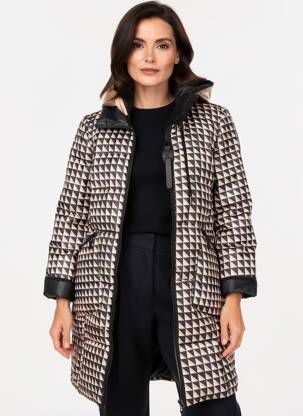Geacă matlasată mâneci lungi cu glugă negru ZIA BRAND femeie