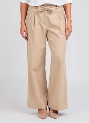 Pantalon larg țesătură poplin mărime normală bej BETTY BARCLAY femeie