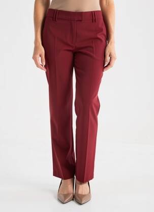 Pantalon drept țesătură poplin mărime normală roșu LOLA femeie