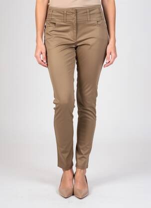 Pantalon slim țesătură poplin mărime normală verde AVENTURES DES TOILES femeie