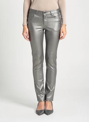 Pantalon slim mărime normală mărime normală argintiu RENHSEN femeie