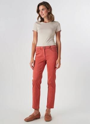 Pantalon slim țesătură poplin mărime normală portocalie BETTY BARCLAY femeie