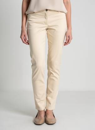Pantalon slim țesătură poplin mărime normală bej BETTY BARCLAY femeie