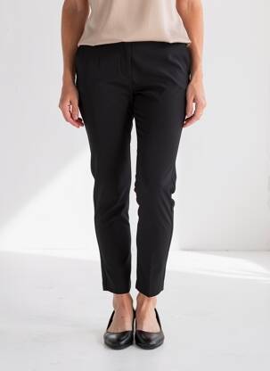 Pantalon slim țesătură poplin mărime normală negru INDIES femeie