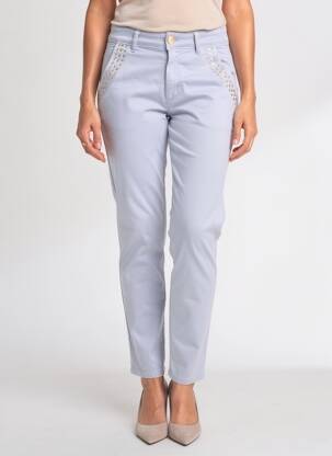Pantalon chino elasticitate mărime normală albastru LAUREN VIDAL femeie