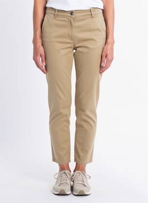 Pantalon chino țesătură poplin mărime normală bej LAUREN VIDAL femeie