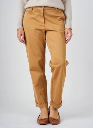 Pantalon chino țesătură poplin mărime normală maro EVA KAYAN femeie