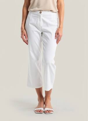 Pantalon 7/8 talie elastică mărime normală alb INDIES femeie