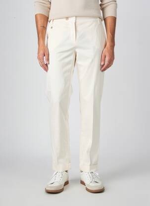 Pantalon chino țesătură poplin mărime normală bej MANILA GRACE femeie