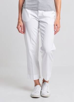 Pantalon 7/8 talie cu cleme mărime normală alb MARIA BELLENTANI femeie