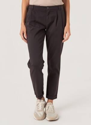 Pantalon chino țesătură poplin mărime normală maro MANILA GRACE femeie
