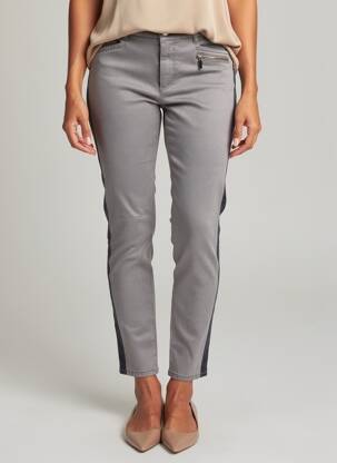 Pantalon slim țesătură poplin mărime normală gri MARC CAIN femeie