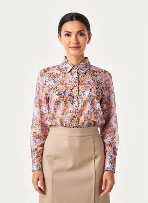 Cămașă imprimeu floral mâneci lungi roz EMI-JO femeie