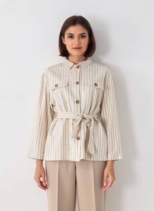 Jachete casual finisaj interior dublat bej LA PETITE ETOILE femeie