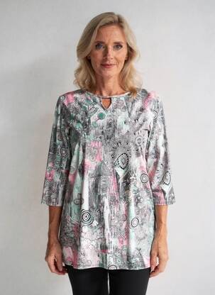 Tricou mâneci 3/4 mâneci 3/4 gri MARBLE femeie