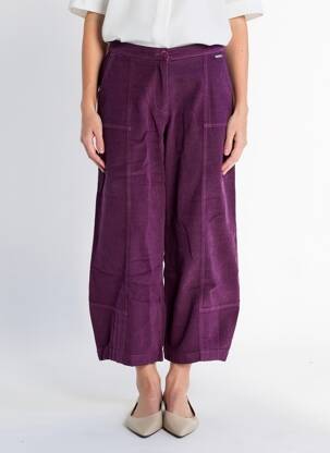 Pantalon drept talie elastică mărime normală violet AGATHE & LOUISE femeie
