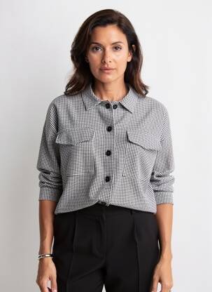 Cămașă țesătură crep mâneci lungi negru SENES femeie