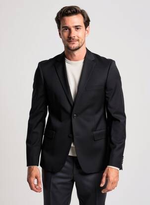 Sacou finisaj interior dublat negru SAINT HILAIRE bărbat