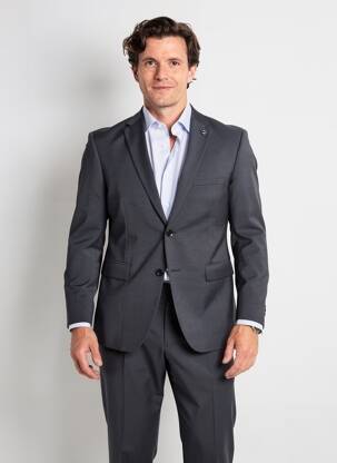 Sacou croială cambrată gri BRUNO SAINT HILAIRE bărbat
