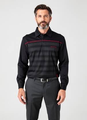Polo mâneci lungi mâneci lungi negru HAKA DANCE bărbat