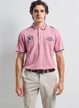 Polo elasticitate mâneci scurte roz COMPTOIR DU RUGBY bărbat
