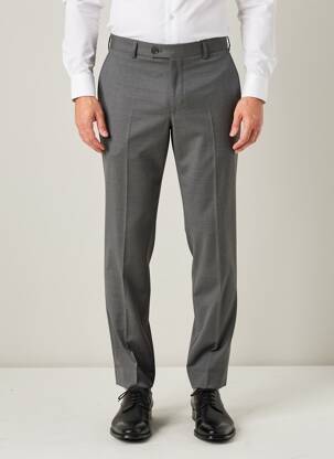 Pantalon slim țesătură melanj mărime normală gri BRUNO SAINT HILAIRE bărbat