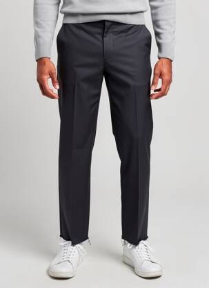 Pantalon drept țesătură poplin mărime normală negru SAINT HILAIRE bărbat