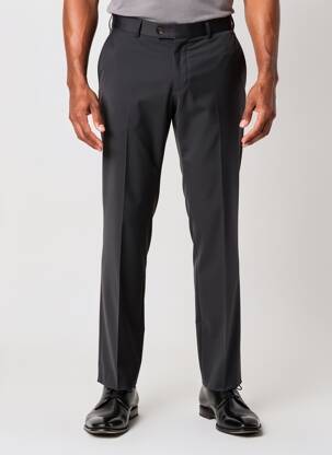 Pantalon drept țesătură poplin mărime normală negru SAINT HILAIRE bărbat