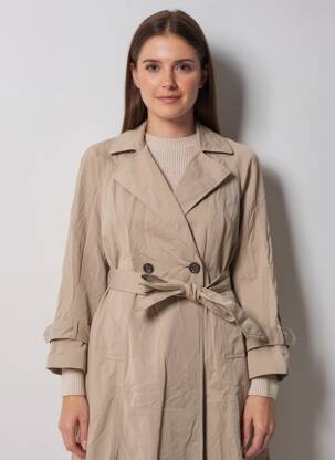 Trench țesătură poplin fără glugă bej HOBBS femeie