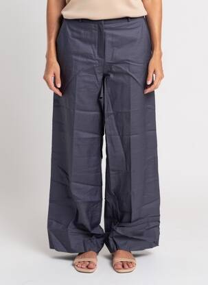 Pantalon larg țesătură crep talie înaltă albastru FACETTES STUDIO femeie
