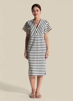 Rochie midi mâneci scurte mâneci scurte albastru SAINT JAMES femeie