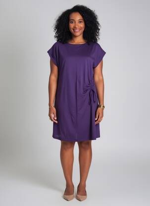 Rochie scurtă mâneci scurte mâneci scurte violet LA FEE MARABOUTEE femeie