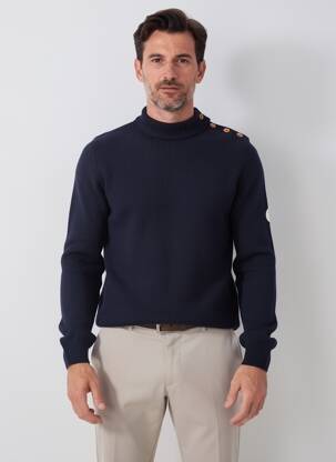 Pulover elasticitate mâneci lungi albastru ROYAL MER bărbat