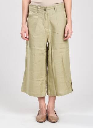 Pantalon trei sferturi talie înaltă talie înaltă verde SAINT JAMES femeie