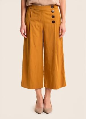 Pantalon 7/8 talie înaltă talie înaltă galben ZARA femeie