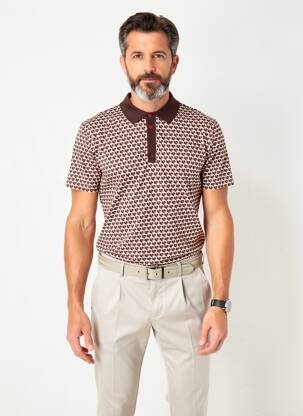 Polo țesătură jersey mâneci scurte maro 4 FUNKY FLAVOURS bărbat