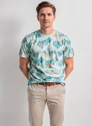 Tricou croială cambrată mâneci scurte albastru REVER FLOW bărbat